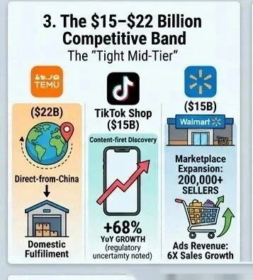 Mid-Tier Competitive Band: Temu, TikTok Shop, Walmart