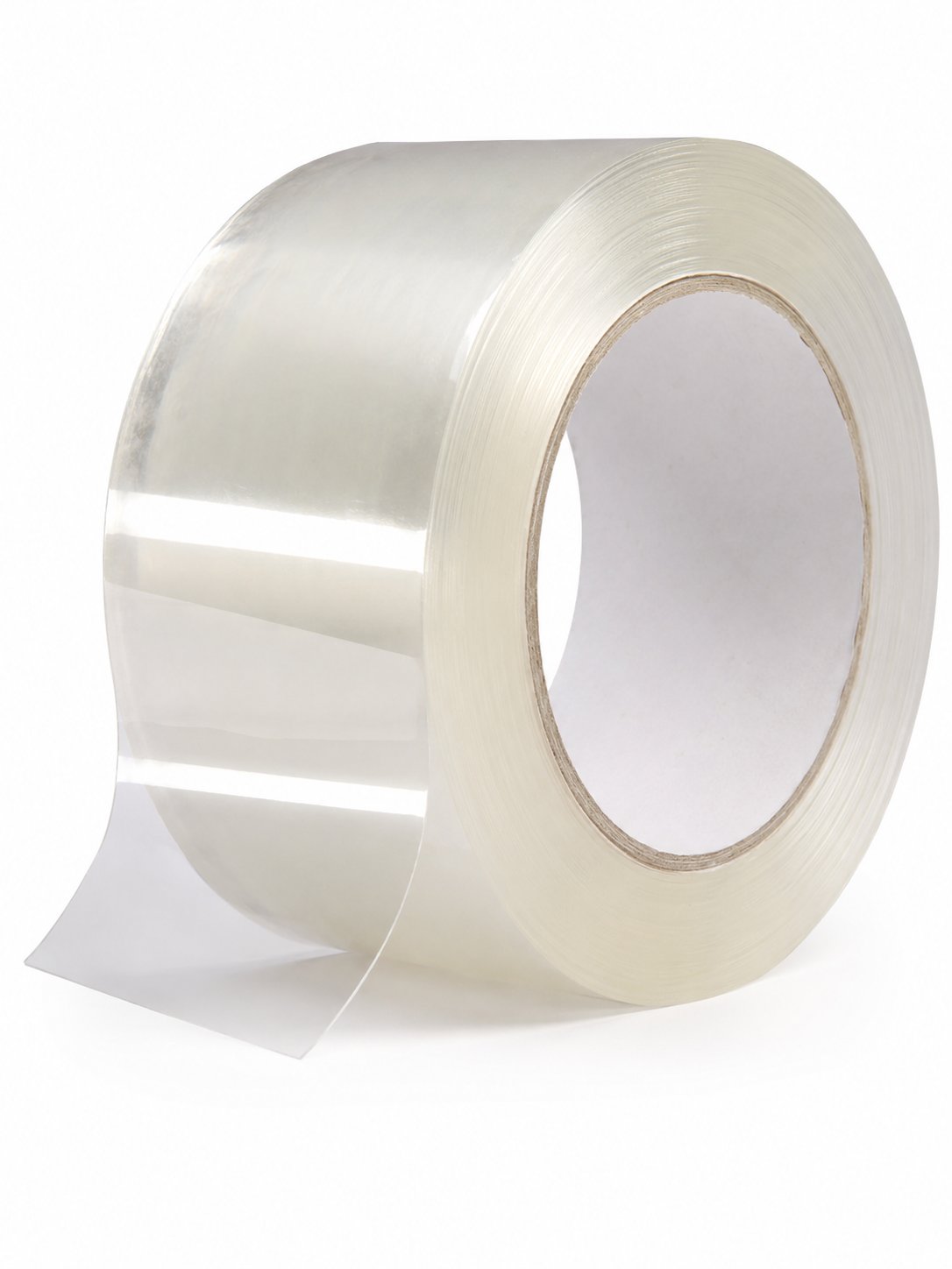 Single clear tape roll close-up
