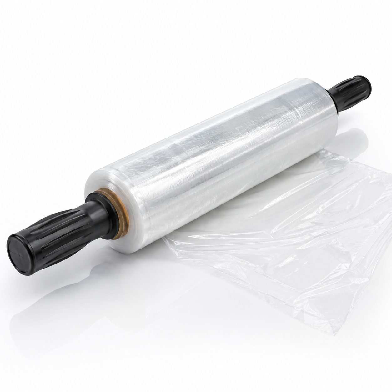 Hand stretch film with handles