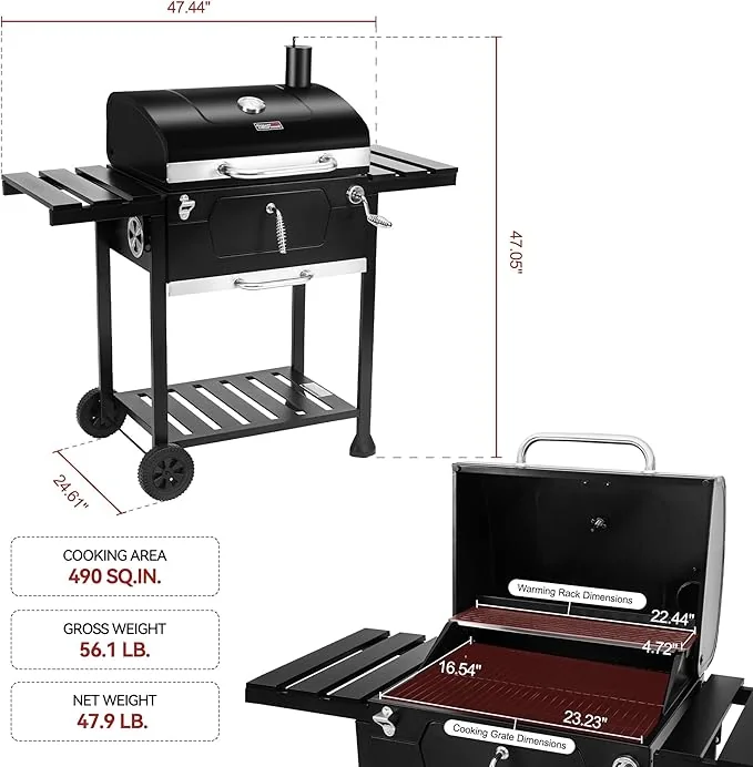 Creole Feast 24" Movable Charcoal Grill