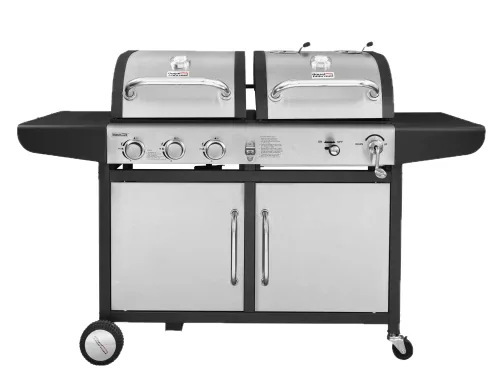 Creole Feast 3-Burner Dual-Fuel Gas + Charcoal Combo