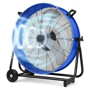 24-inch drum floor fan in blue