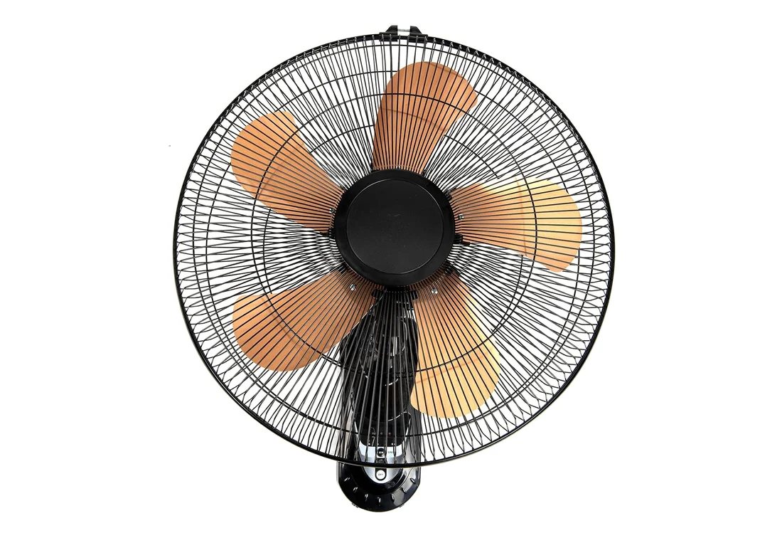 Oscillating wall-mount fan with bracket, pull cords and speed switch