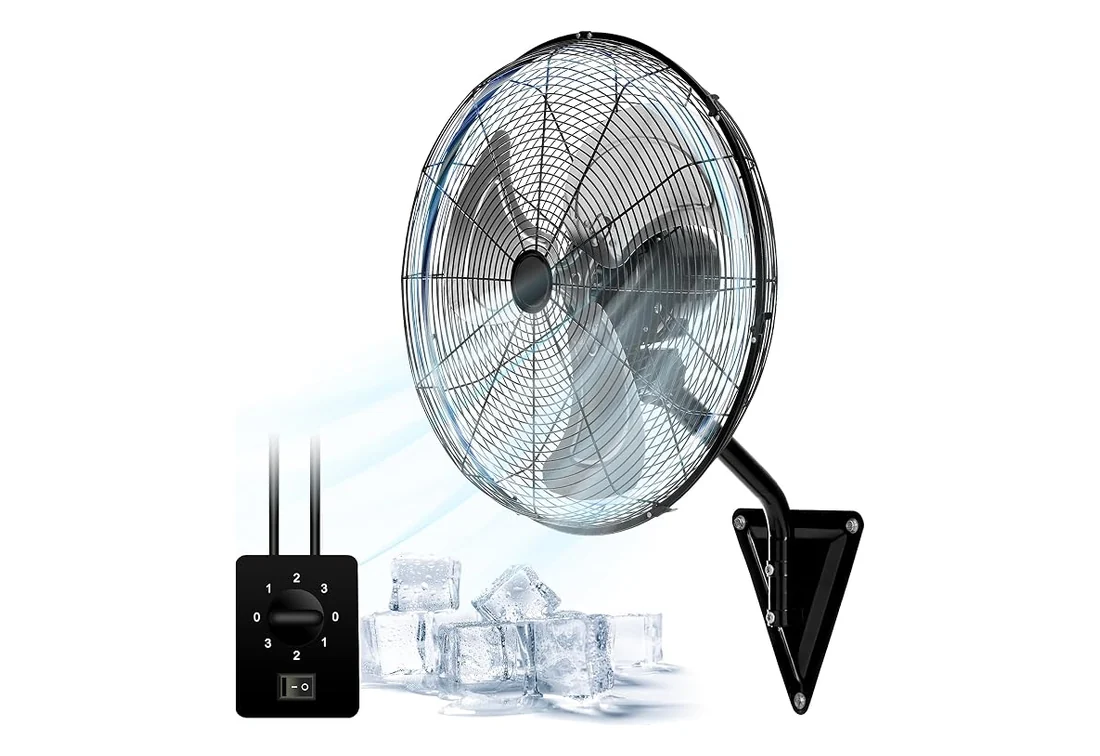 20-inch oscillating wall-mount fan with bracket and speed switch