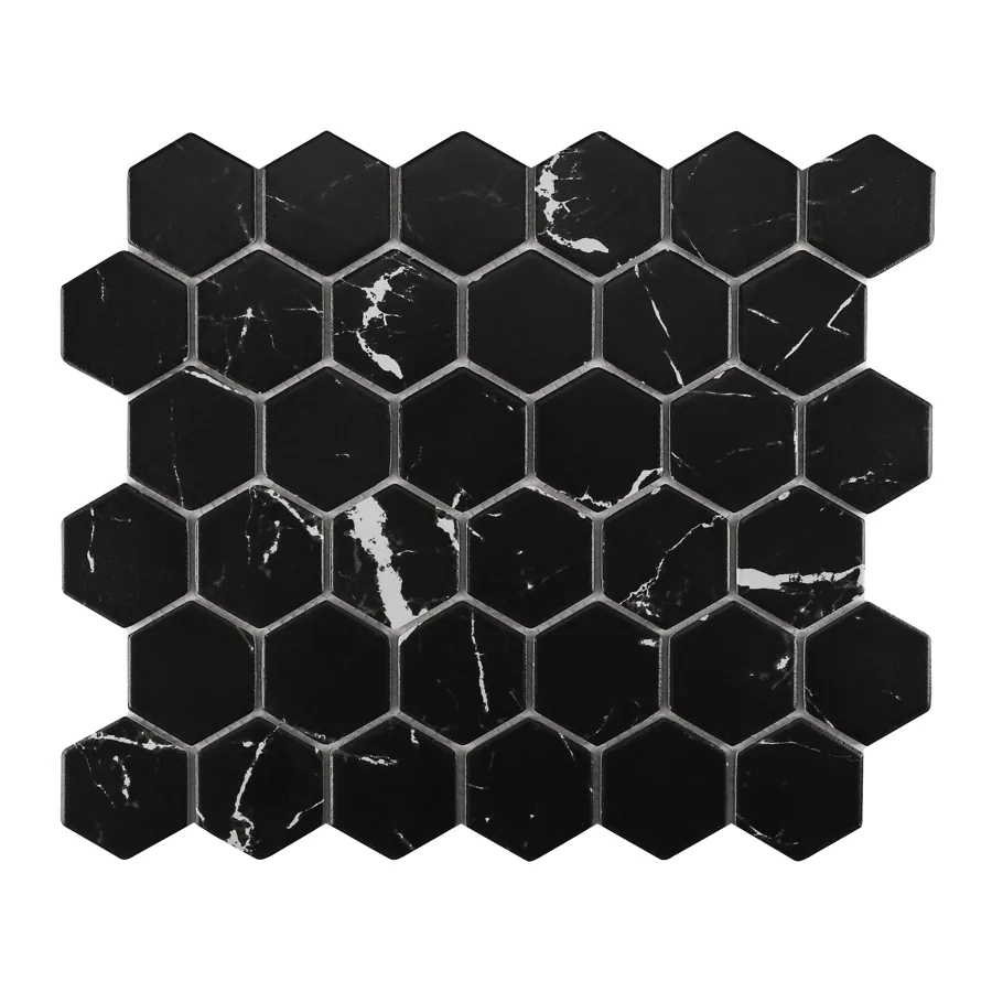 Porcelain hexagon mosaic tiles