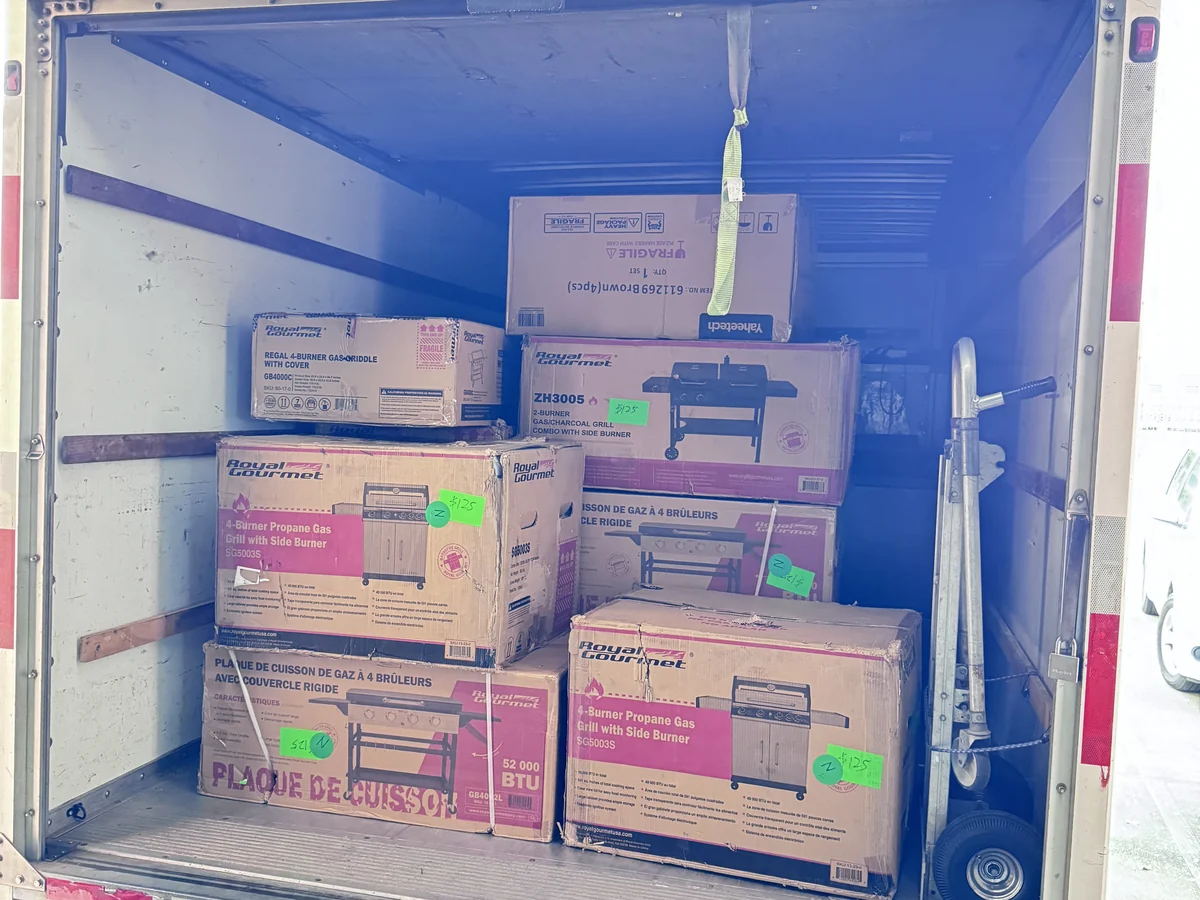 A buyer truck loaded at the end of the September 2026 pop-up sale