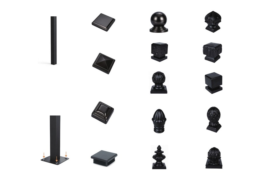 Steel posts, post caps and finials from the GULFTEX accessory range